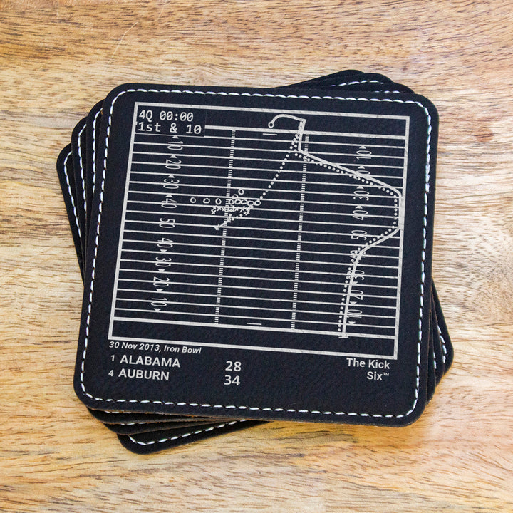 Auburn Football Greatest Plays: Leatherette Coasters (Set of 4)