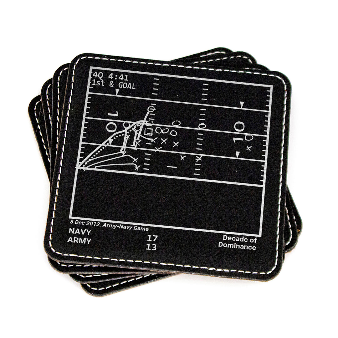 Navy Football Greatest Plays: Leatherette Coasters (Set of 4)