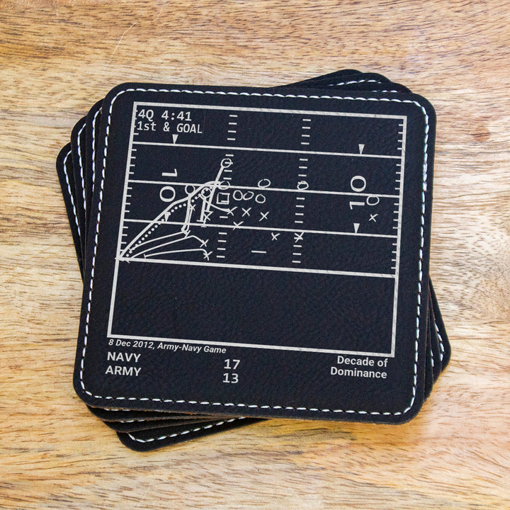 Navy Football Greatest Plays: Leatherette Coasters (Set of 4)