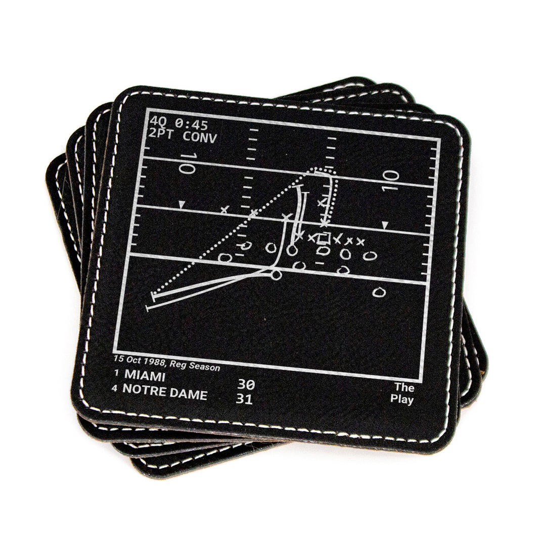 Notre Dame Football Greatest Plays: Leatherette Coasters (Set of 4)