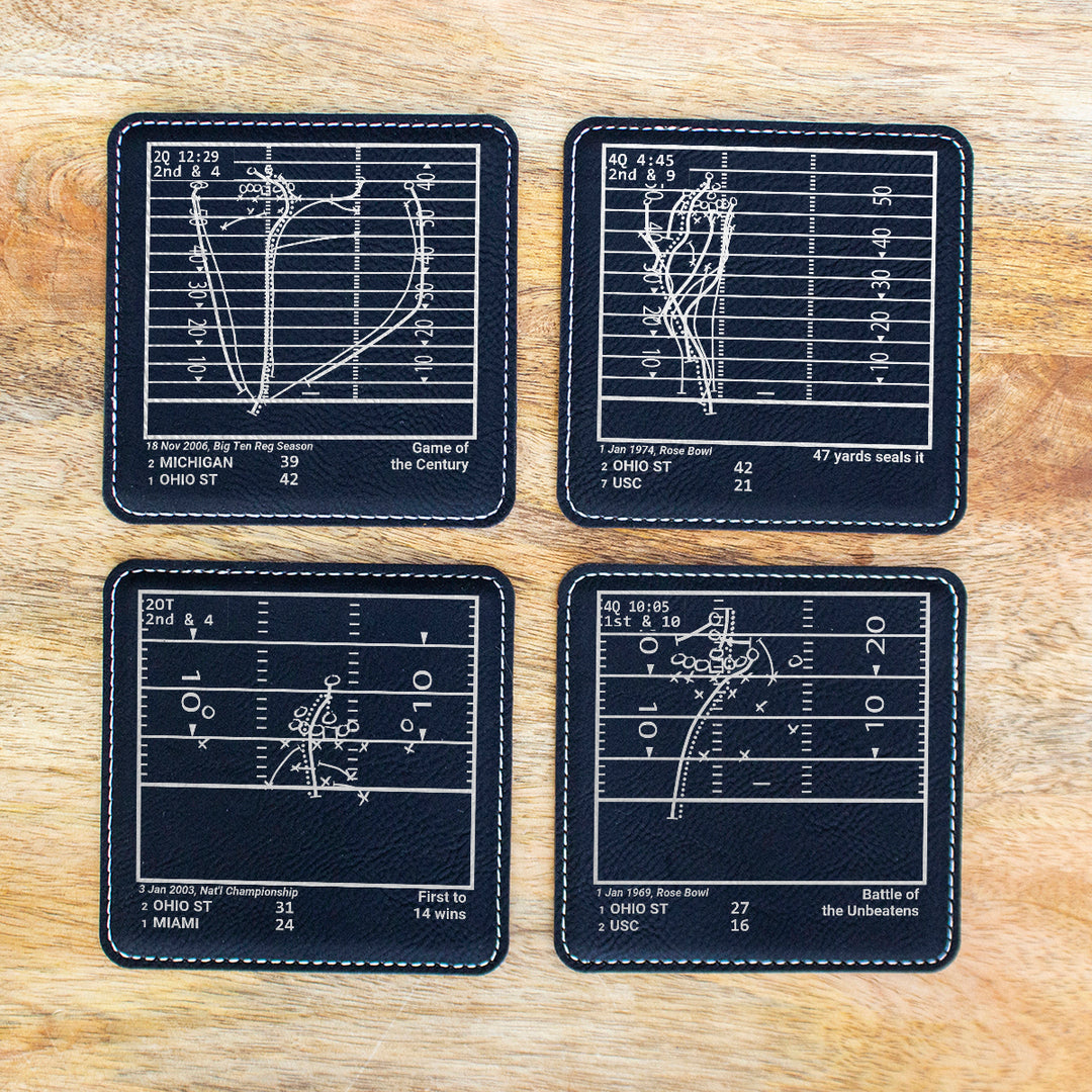 Ohio State Football Greatest Plays: Leatherette Coasters (Set of 4)