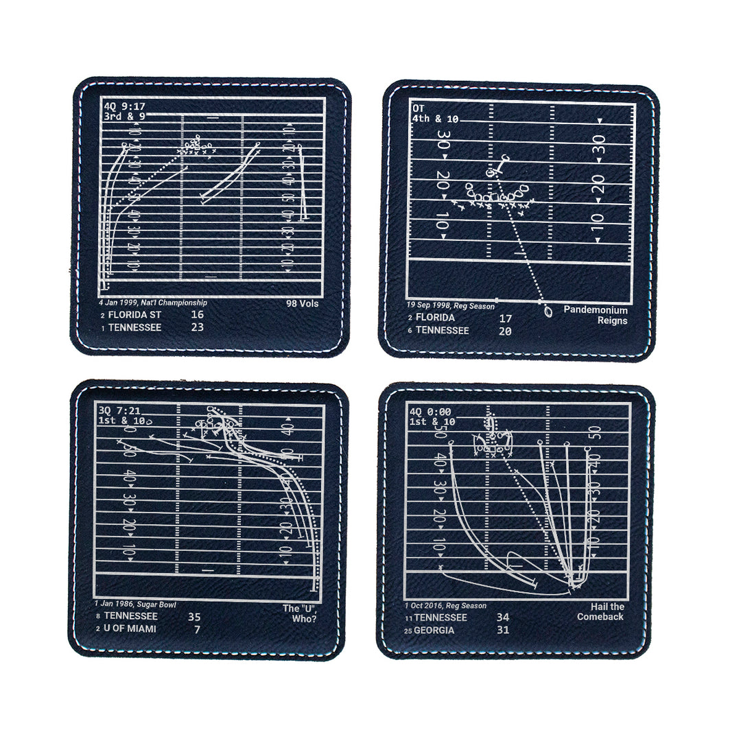 Greatest Tennessee Football Plays: Leatherette Coasters (Set of 4)