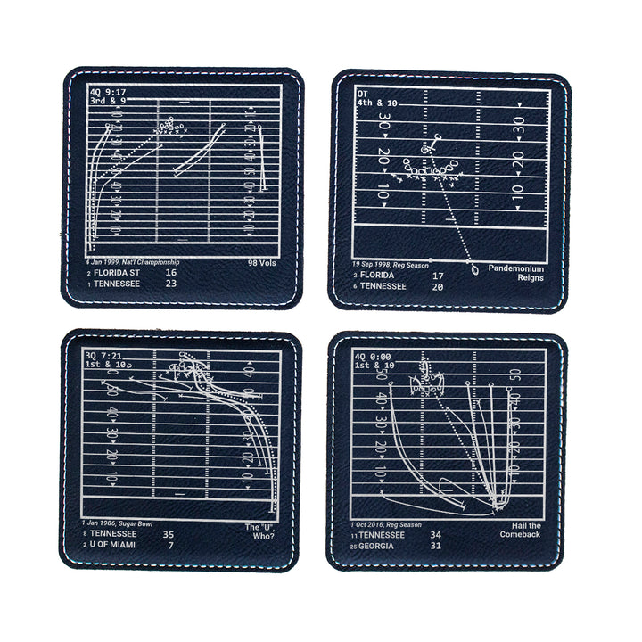 Greatest Tennessee Football Plays: Leatherette Coasters (Set of 4)