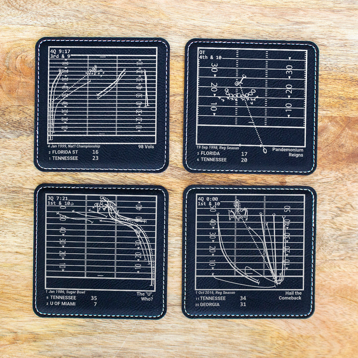 Greatest Tennessee Football Plays: Leatherette Coasters (Set of 4)