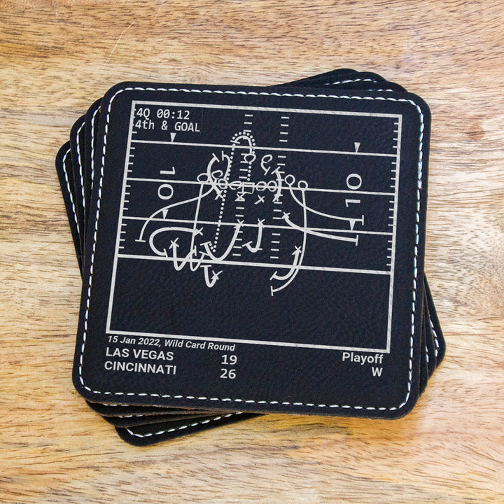 Cincinnati Bengals Greatest Plays: Leatherette Coasters (Set of 4)