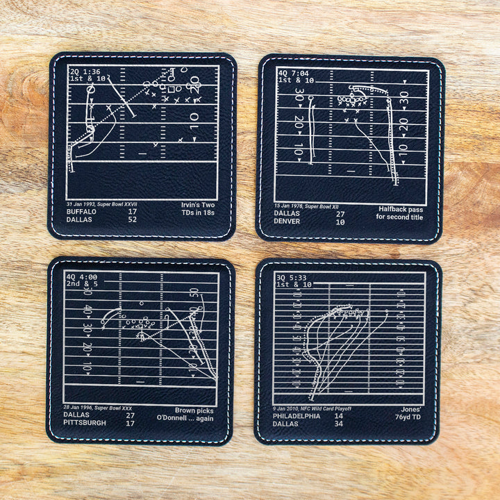Dallas Cowboys Greatest Plays: Leatherette Coasters (Set of 4)