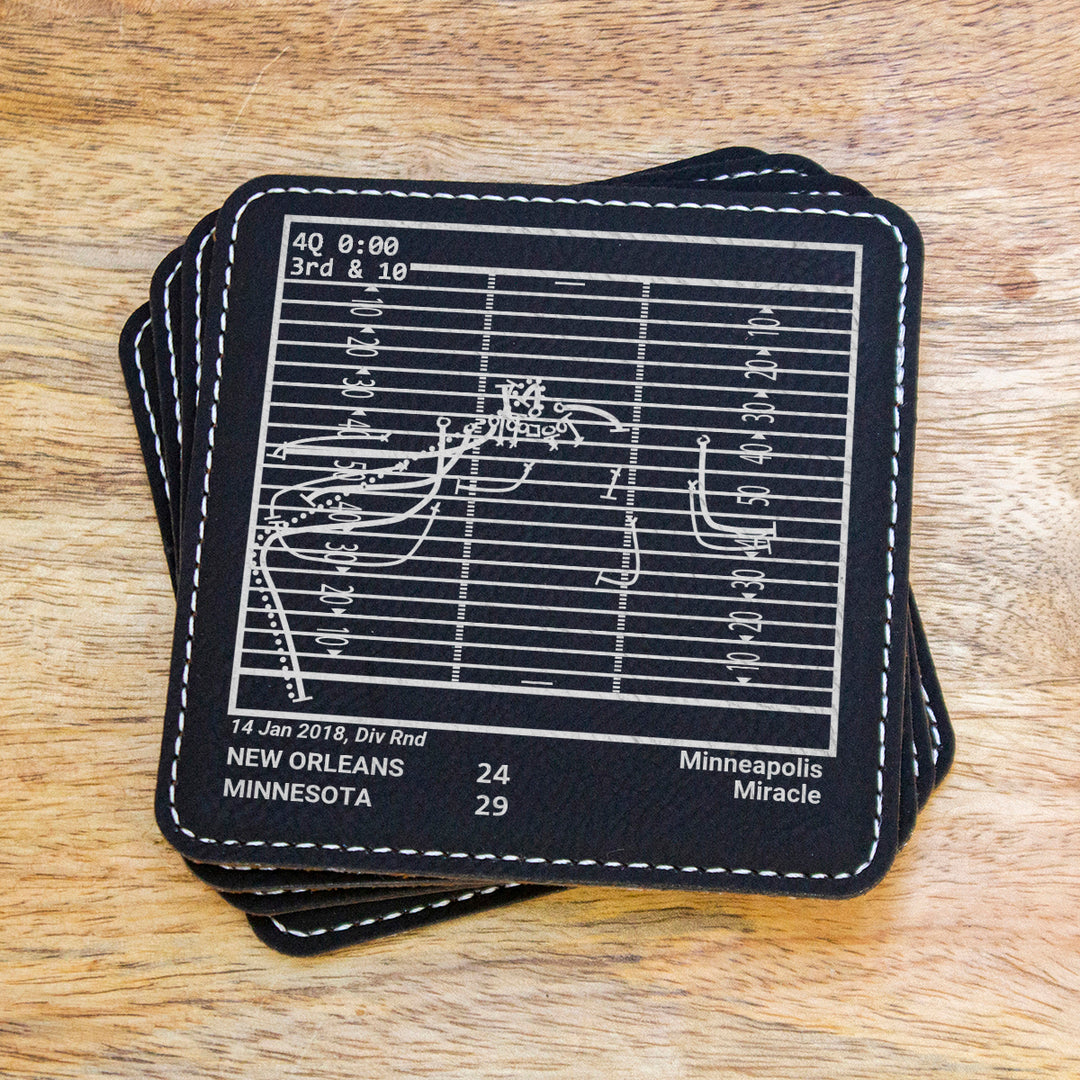 Minnesota Vikings Greatest Plays: Leatherette Coasters (Set of 4)