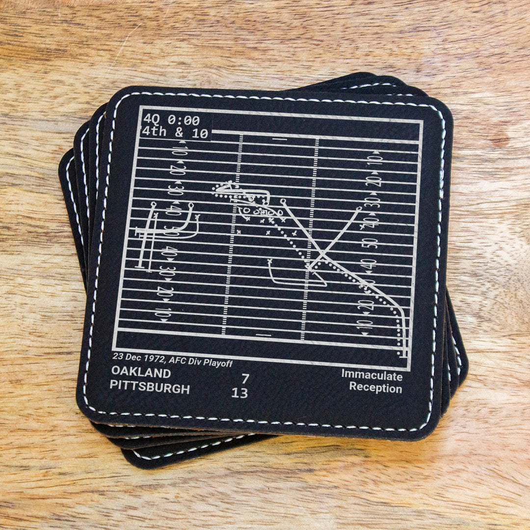 Pittsburgh Steelers Greatest Plays: Leatherette Coasters (Set of 4)