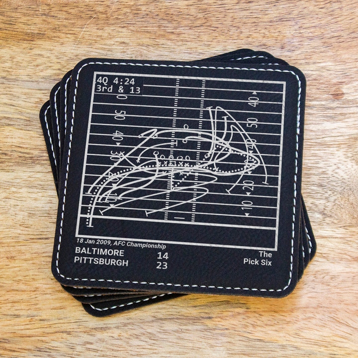 Greatest Steelers Modern Plays: Leatherette Coasters (Set of 4)