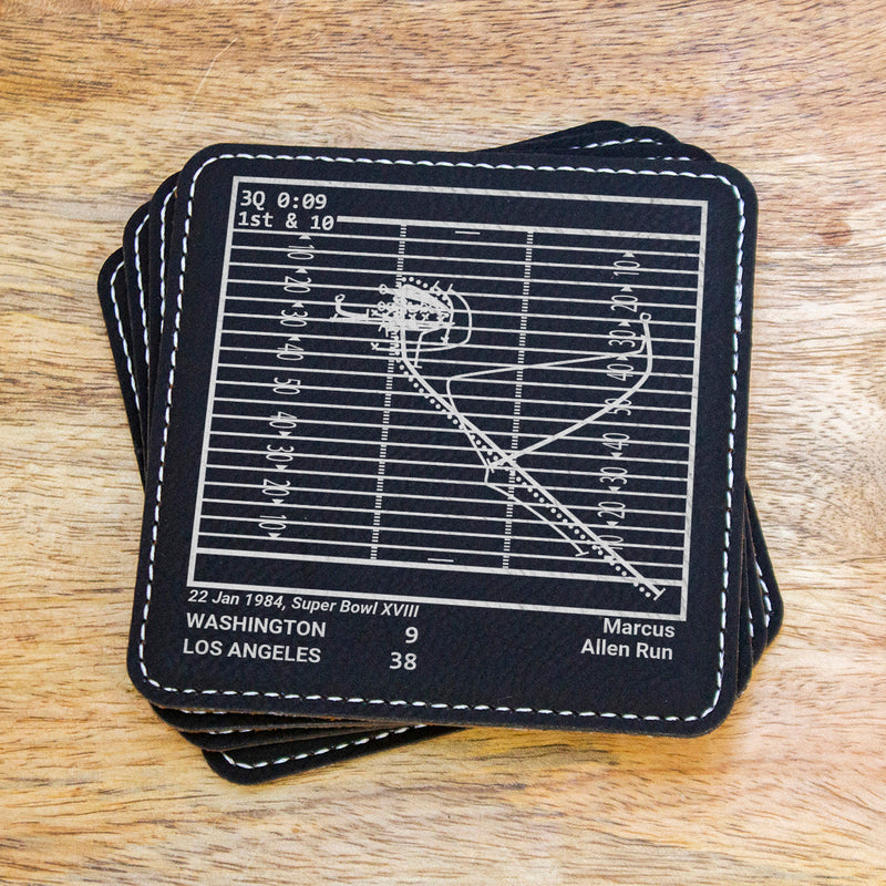 Oakland Raiders Greatest Plays: Leatherette Coasters (Set of 4)