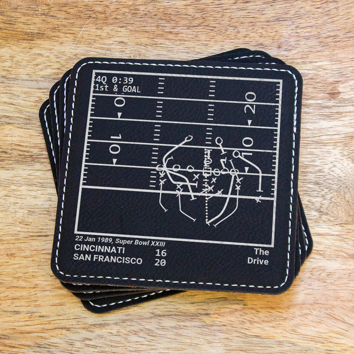 Greatest 49ers Vintage Plays: Leatherette Coasters (Set of 4)