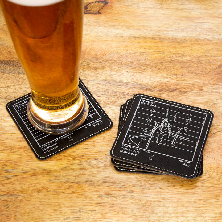 Tampa Bay Buccaneers Greatest Plays: Leatherette Coasters (Set of 4)