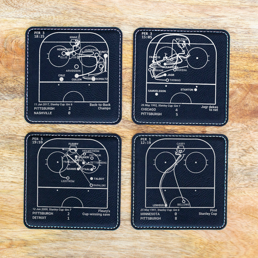 Pittsburgh Penguins Greatest Goals: Leatherette Coasters (Set of 4)