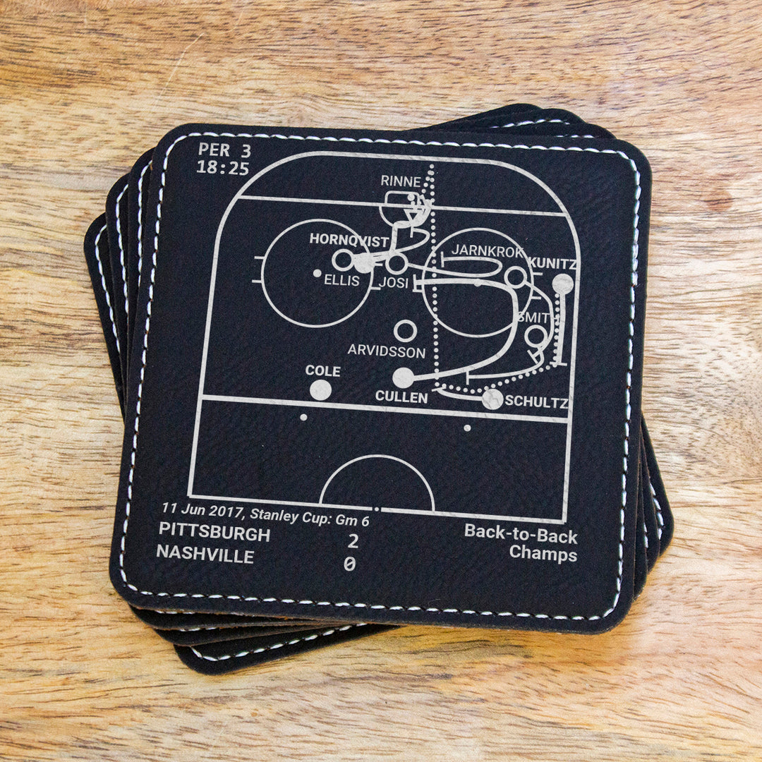 Pittsburgh Penguins Greatest Goals: Leatherette Coasters (Set of 4)