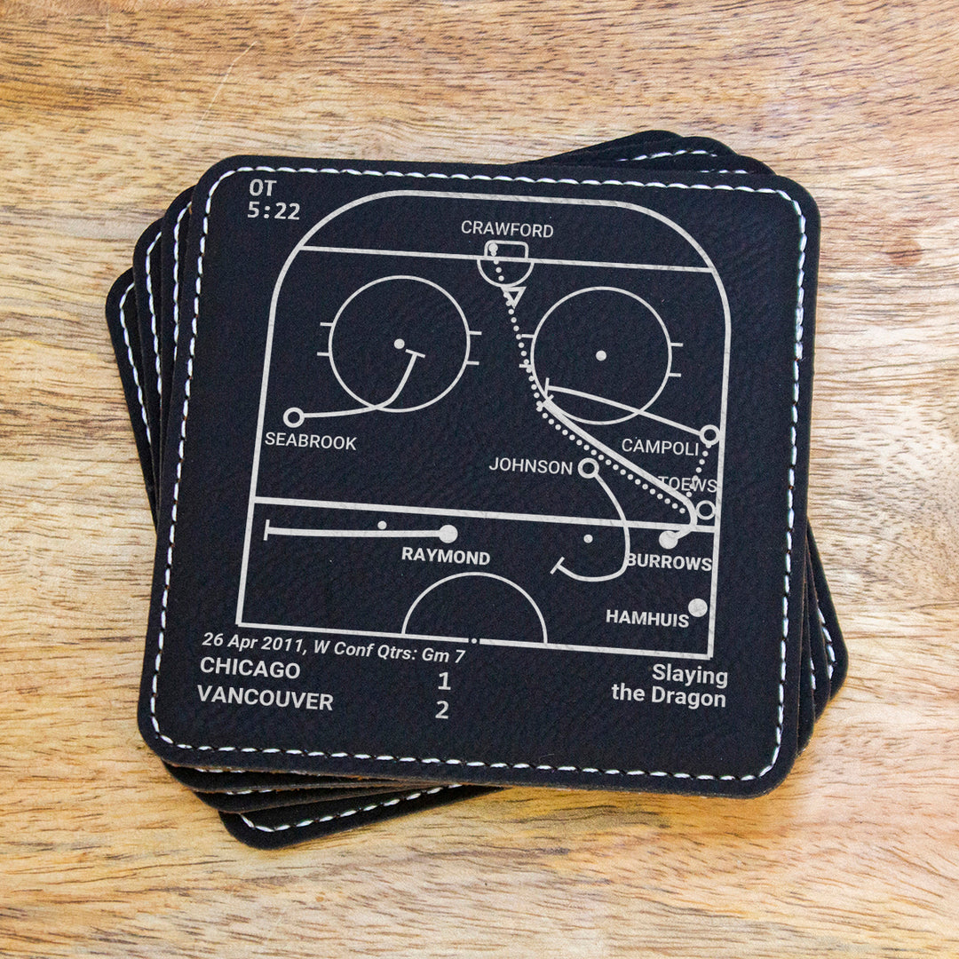 Vancouver Canucks Greatest Goals: Leatherette Coasters (Set of 4)