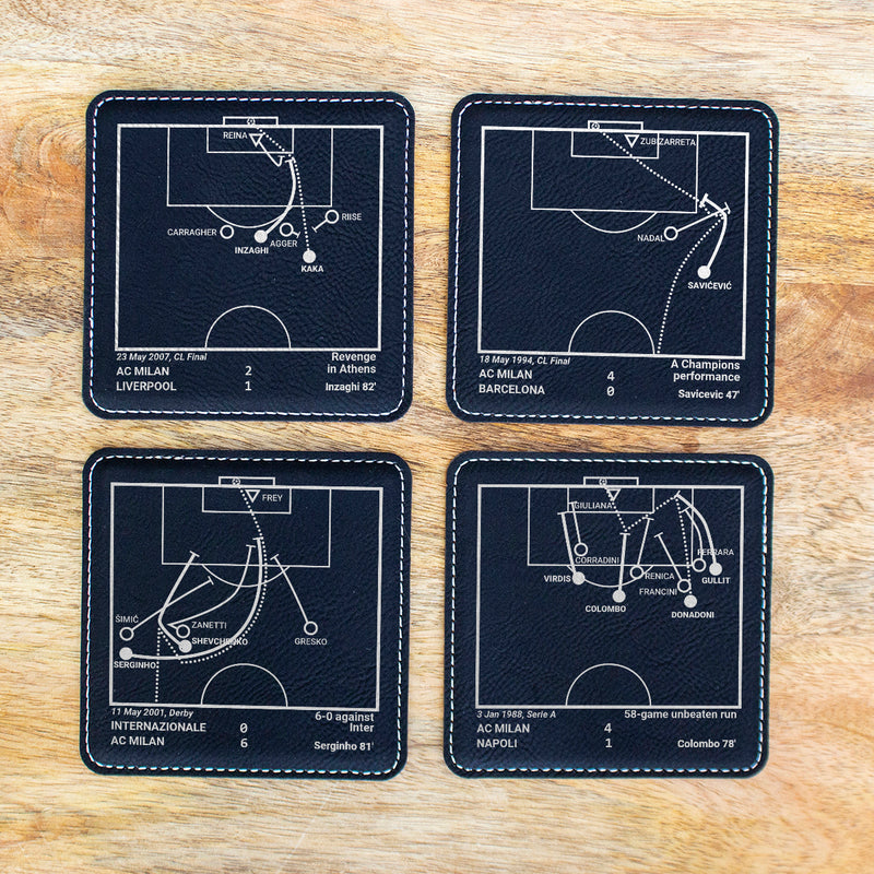 AC Milan Greatest Goals: Leatherette Coasters (Set of 4)