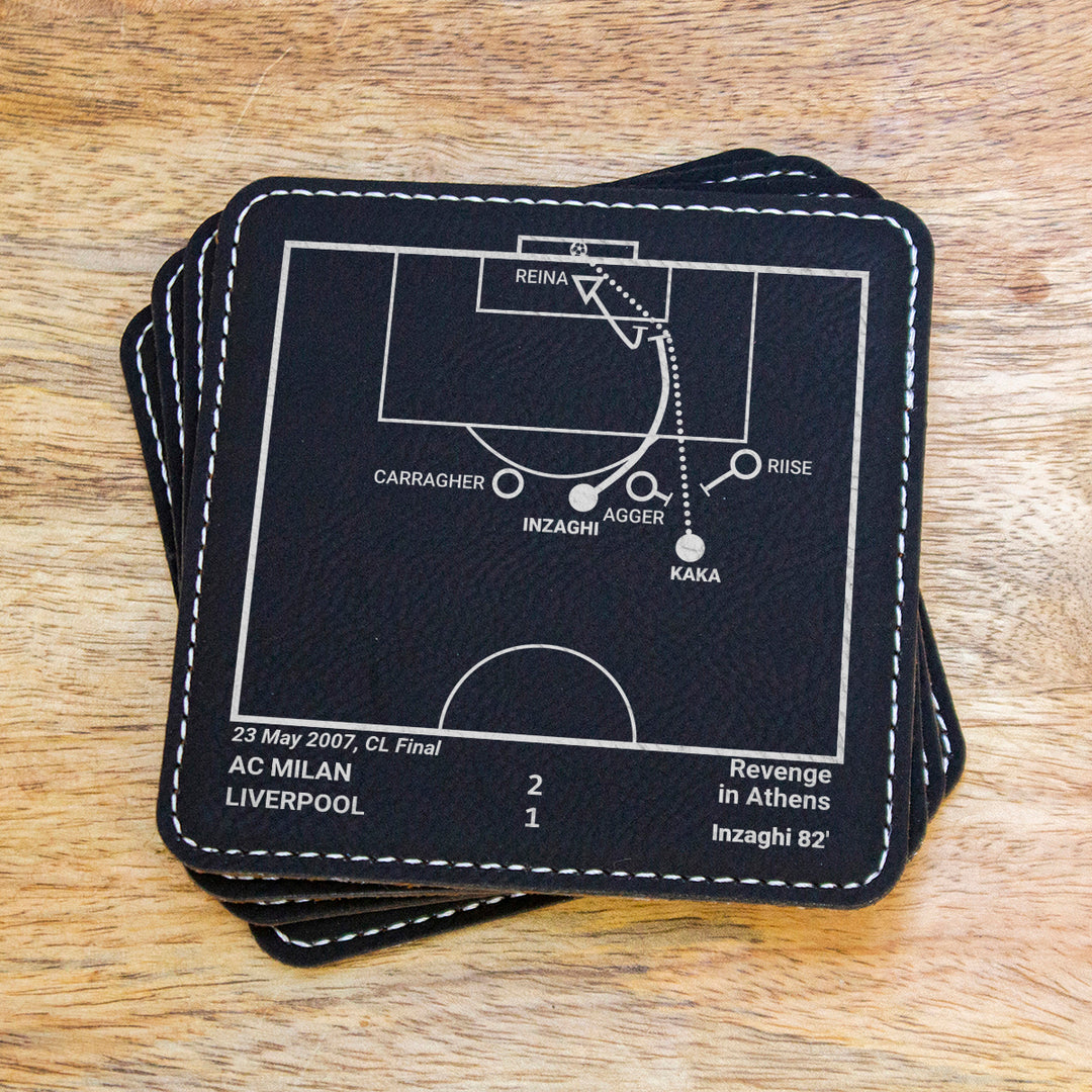AC Milan Greatest Goals: Leatherette Coasters (Set of 4)