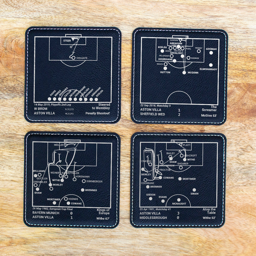 Aston Villa Greatest Goals: Leatherette Coasters (Set of 4)