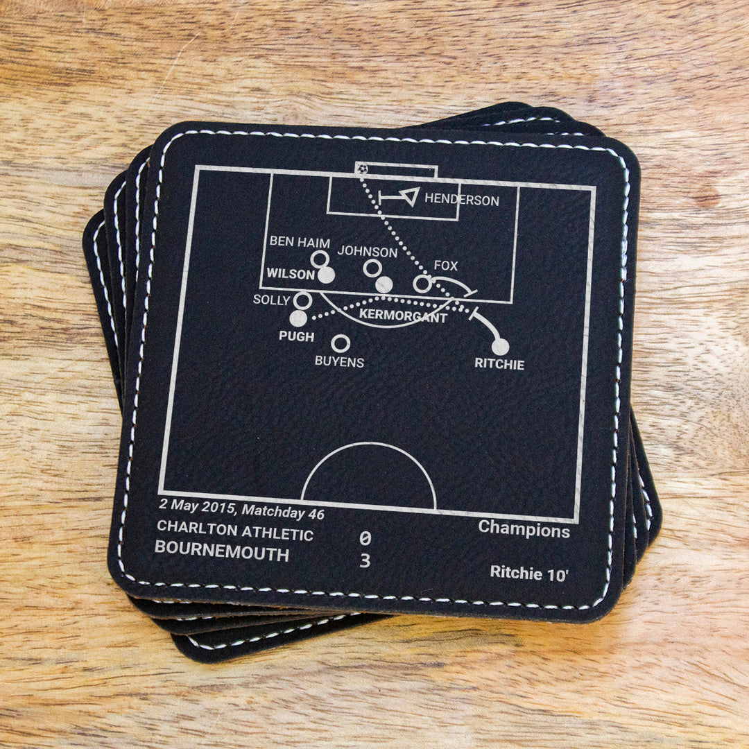 Bournemouth Greatest Goals: Leatherette Coasters (Set of 4)