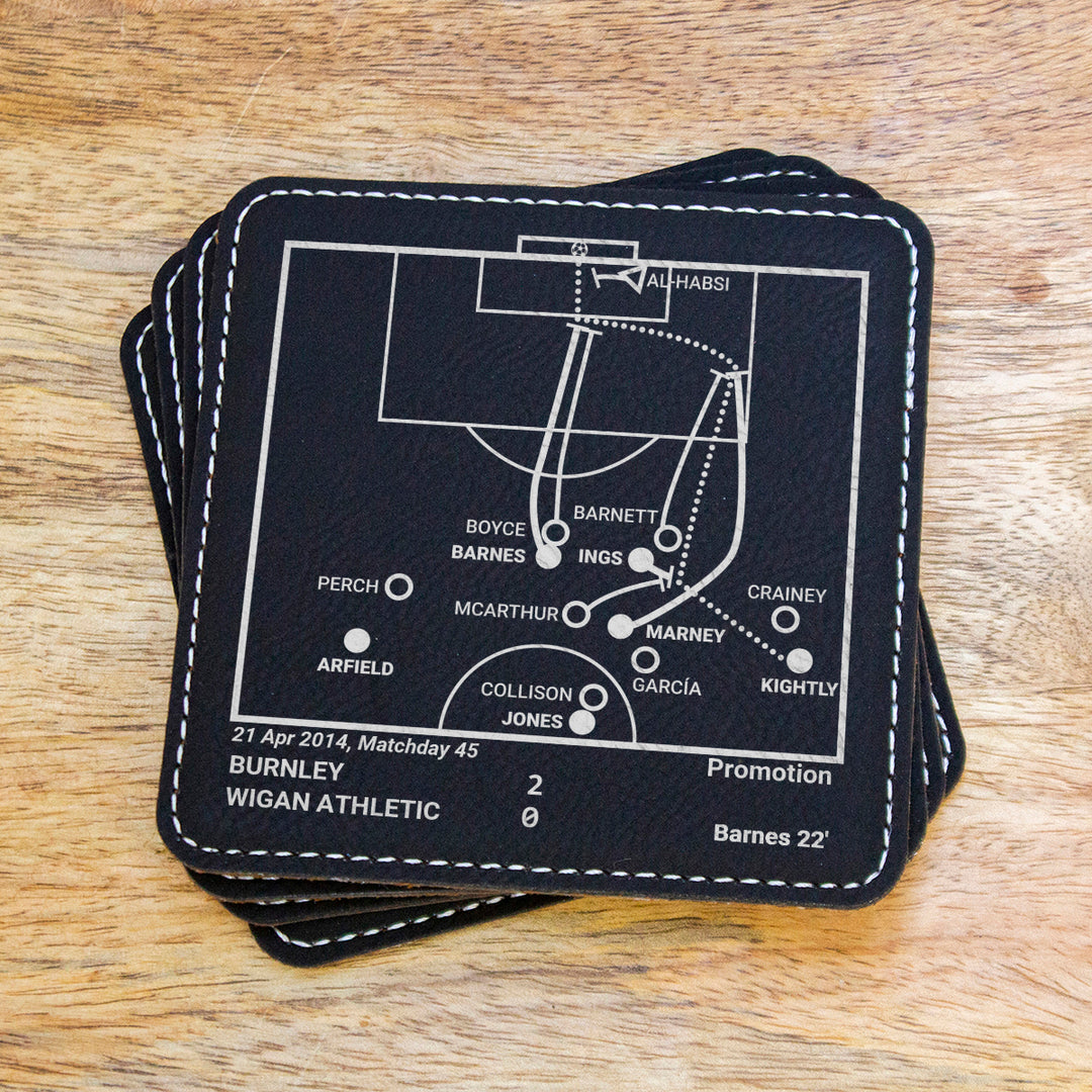 Burnley Greatest Goals: Leatherette Coasters (Set of 4)