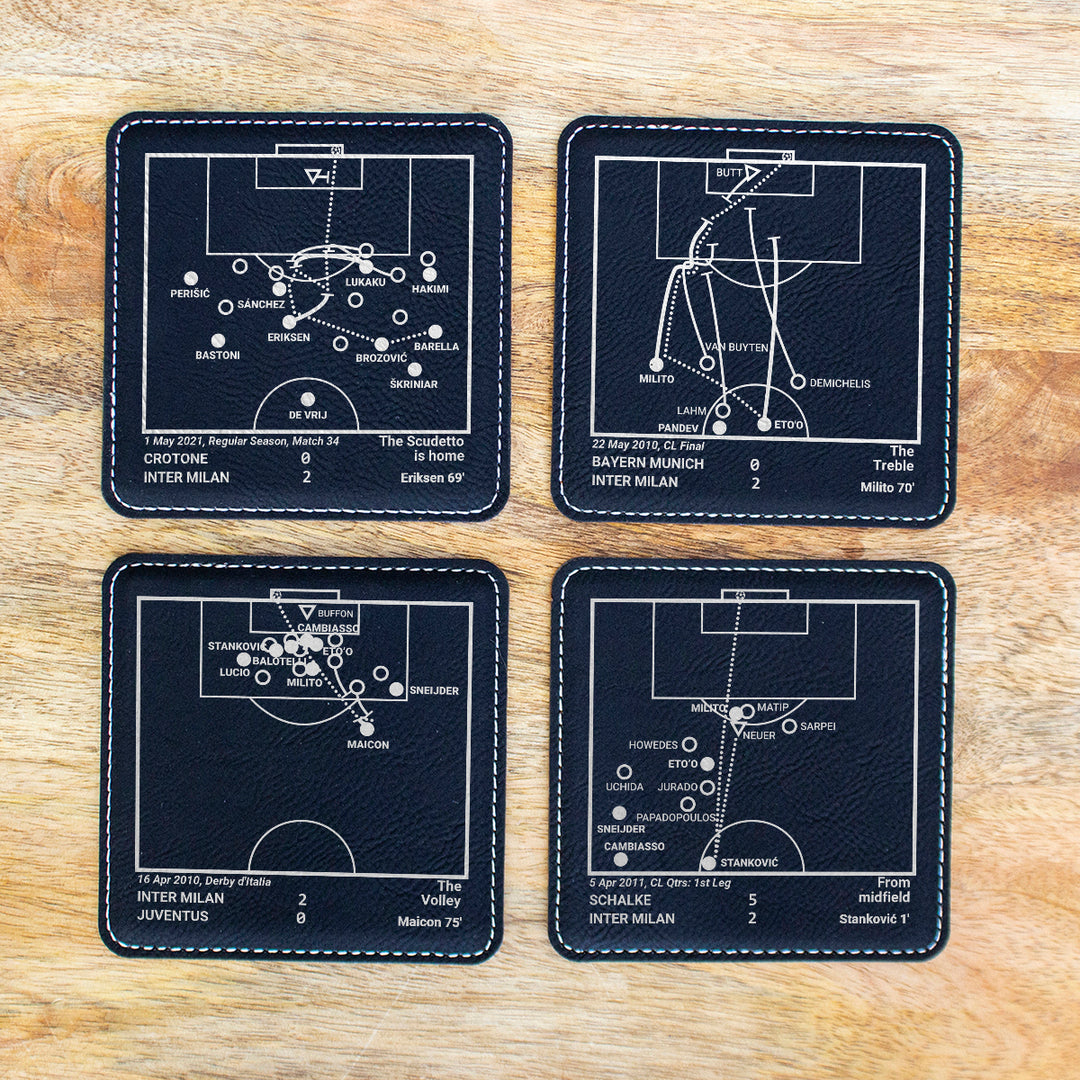 Inter Milan Greatest Goals: Leatherette Coasters (Set of 4)
