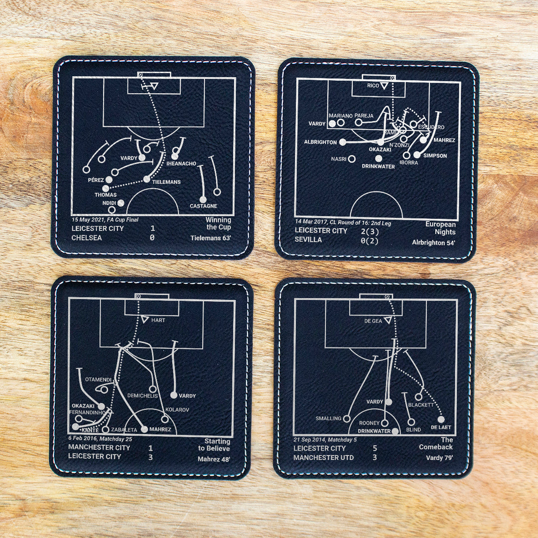 Leicester City Greatest Goals: Leatherette Coasters (Set of 4)