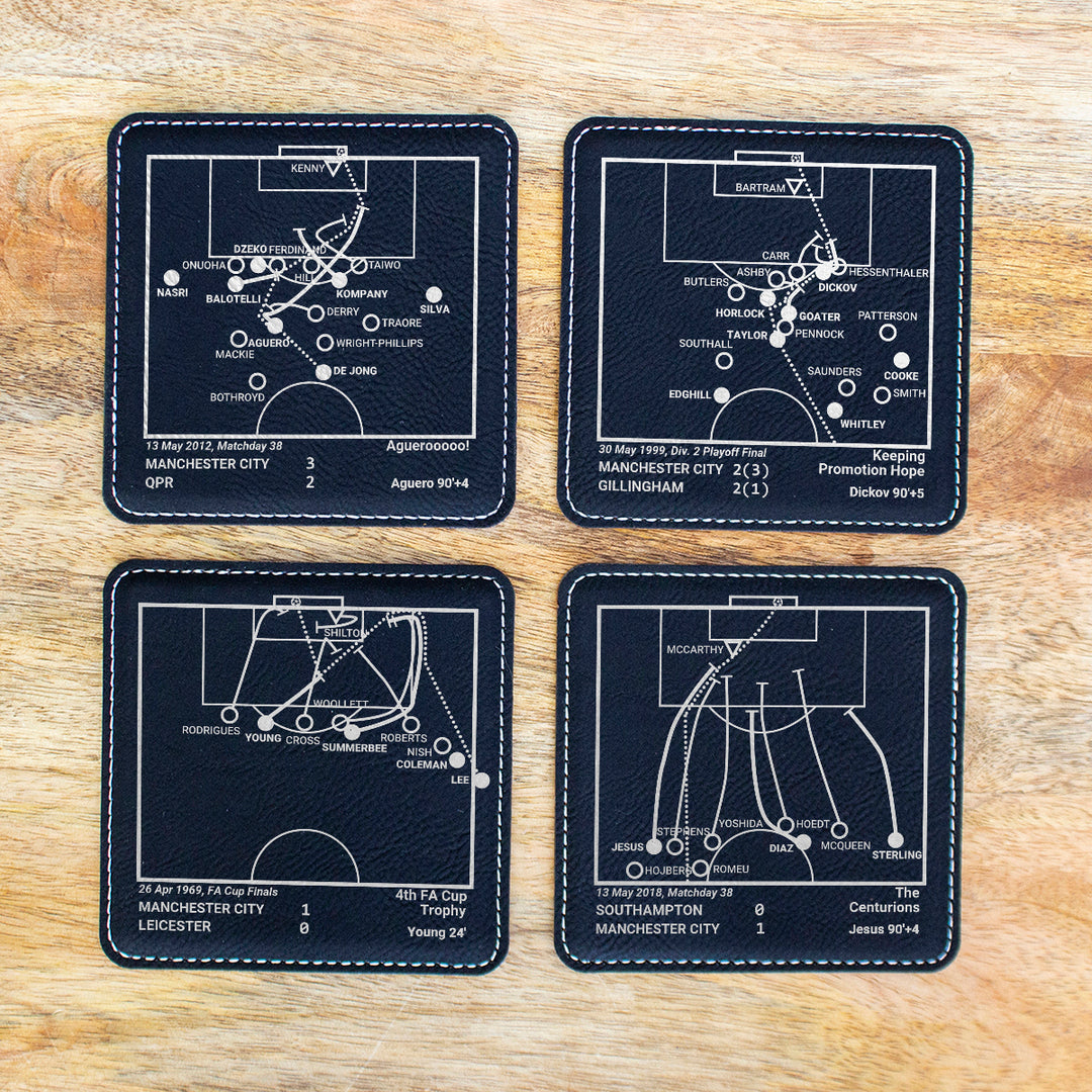 Manchester City Greatest Goals: Leatherette Coasters (Set of 4)