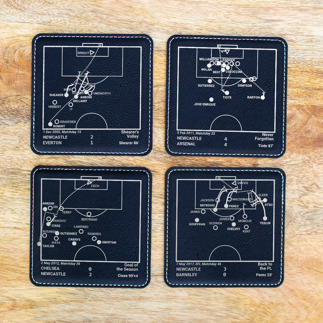 Newcastle Greatest Goals: Leatherette Coasters (Set of 4)