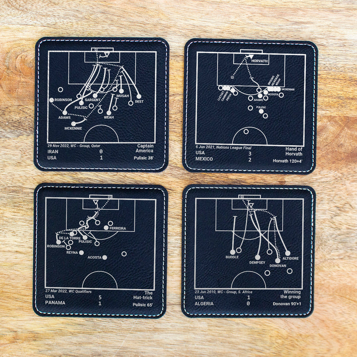Greatest USMNT Modern Plays: Leatherette Coasters (Set of 4)