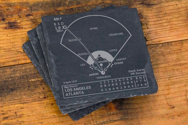 Atlanta Braves Greatest Plays: Slate Coasters (Set of 4)