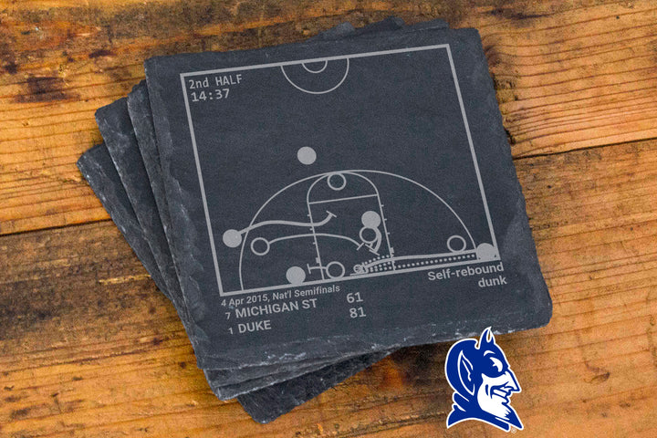 <b>2015 Champions</b> Duke Basketball Plays: Slate Coasters (Set of 4)