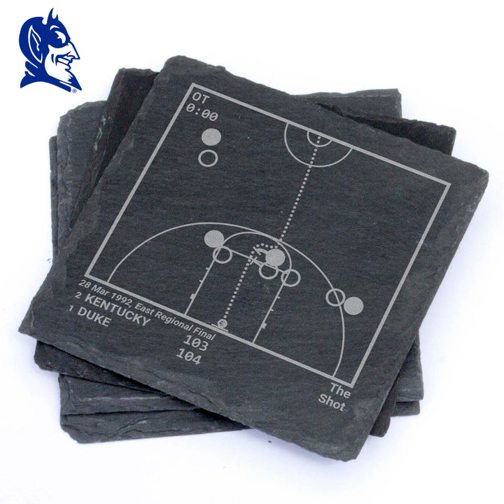 Duke Basketball Greatest Plays: Slate Coasters (Set of 4)