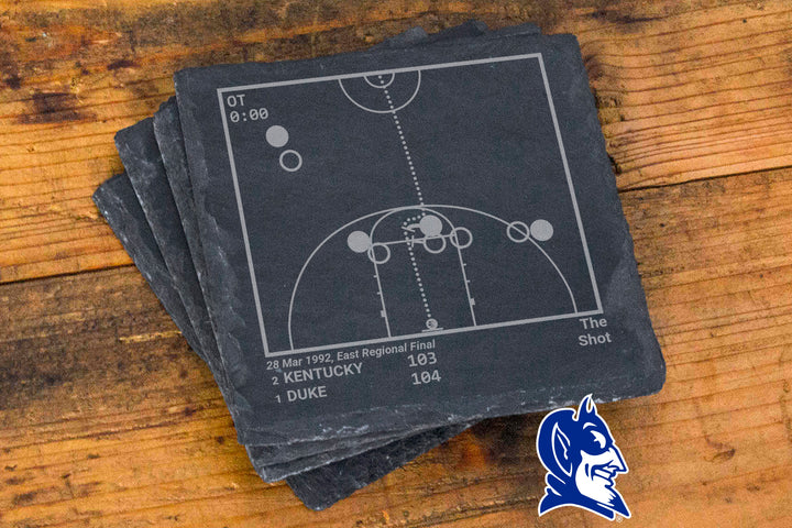 Duke Basketball Greatest Plays: Slate Coasters (Set of 4)