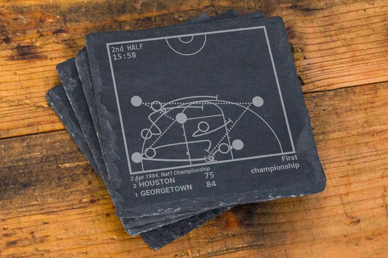 Greatest Georgetown Basketball Plays: Slate Coasters (Set of 4)