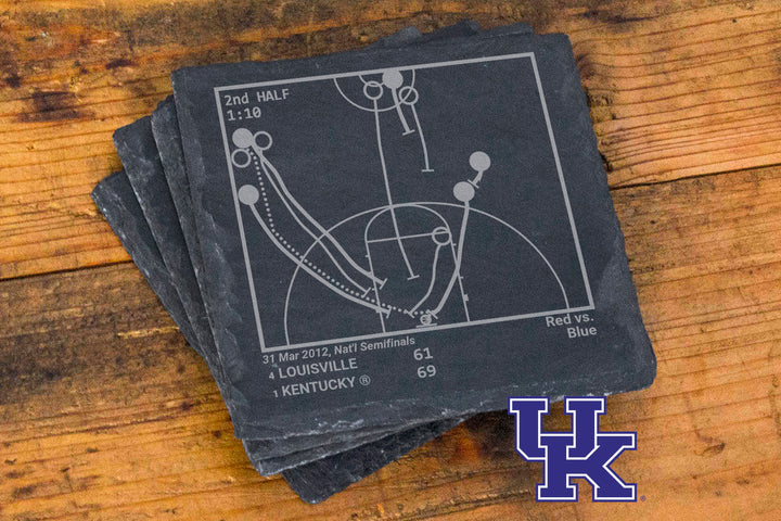Kentucky Basketball Greatest Plays: Slate Coasters (Set of 4)