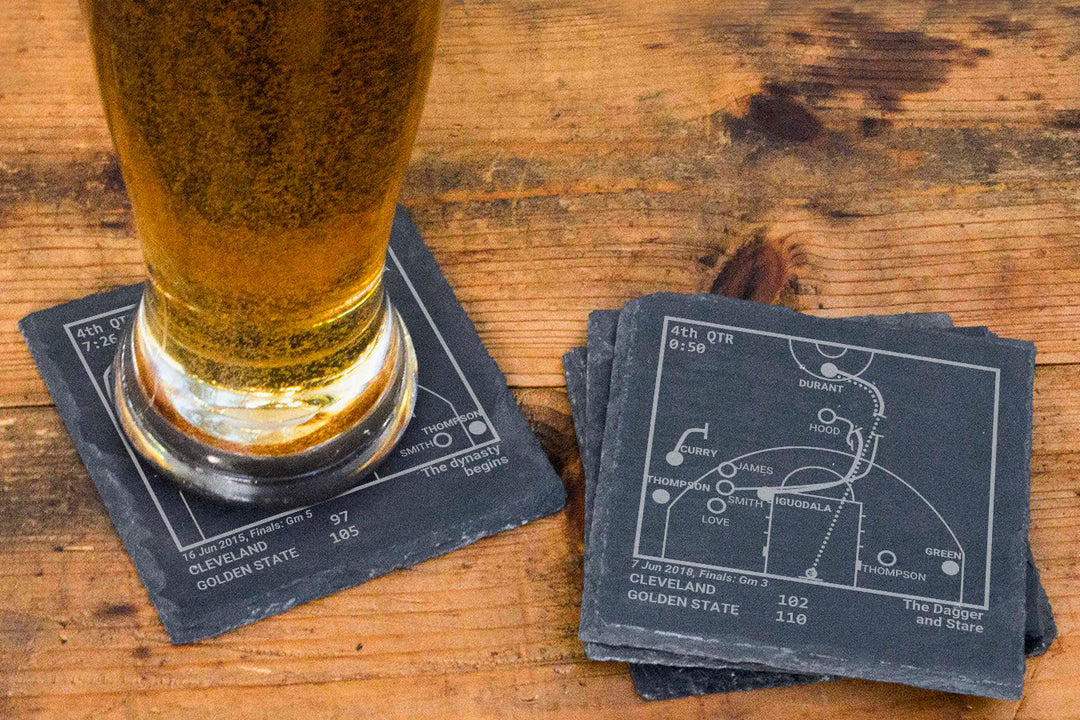 Golden State Warriors Greatest Plays: Slate Coasters (Set of 4)