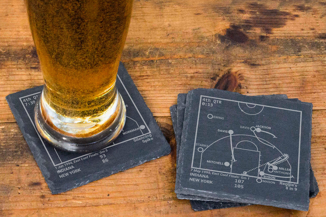 Indiana Pacers Greatest Plays: Slate Coasters (Set of 4)