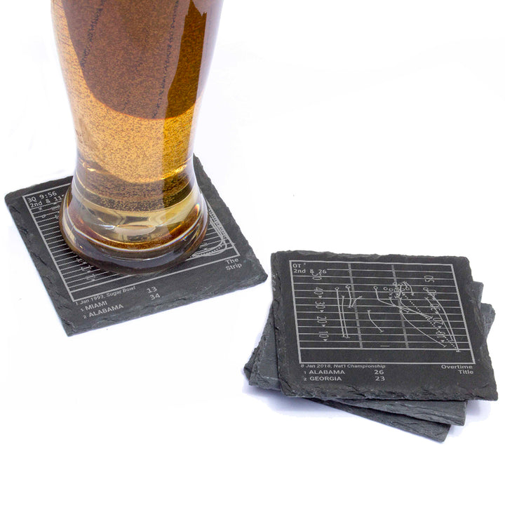 Greatest Alabama Football Plays: Slate Coasters (Set of 4)