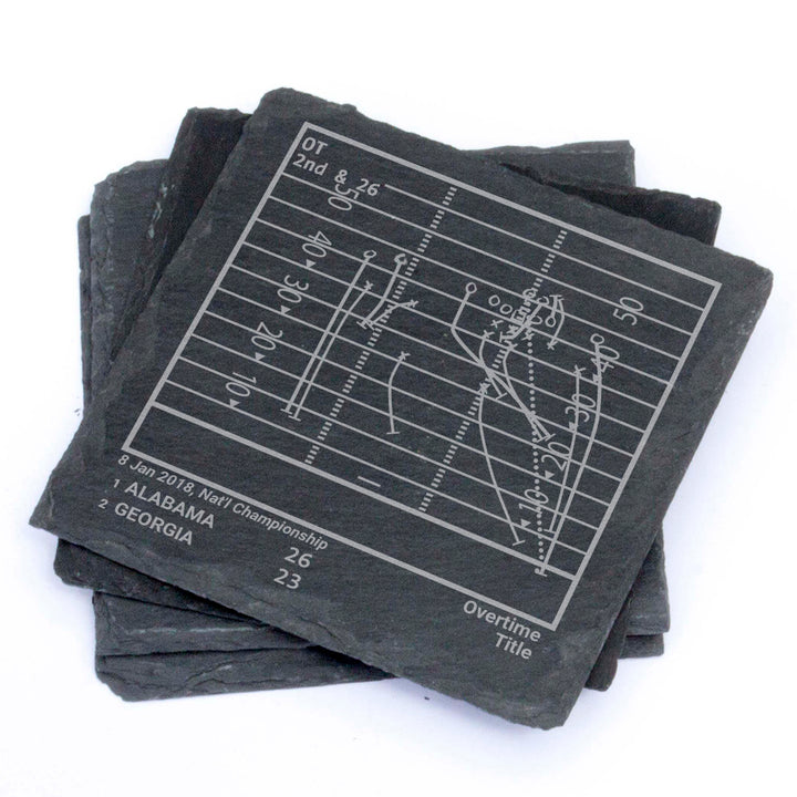 Greatest Alabama Football Plays: Slate Coasters (Set of 4)