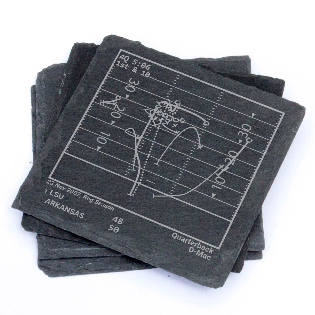 Greatest Arkansas Football Plays: Slate Coasters (Set of 4)
