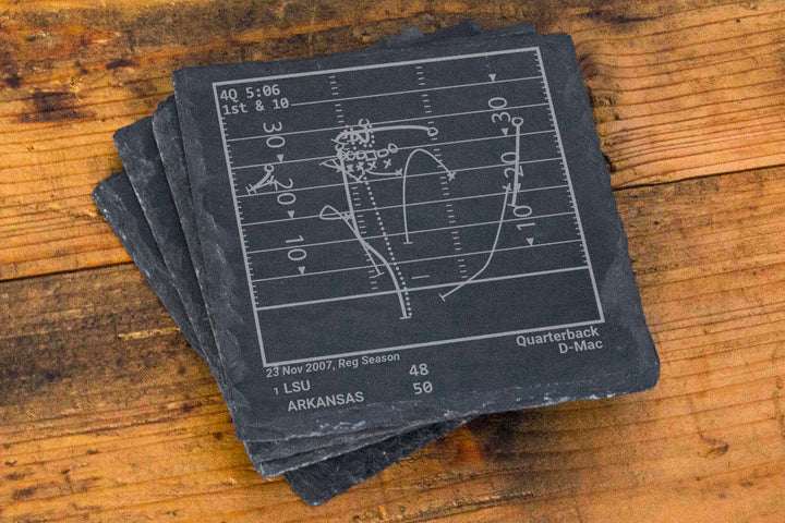 Greatest Arkansas Football Plays: Slate Coasters (Set of 4)