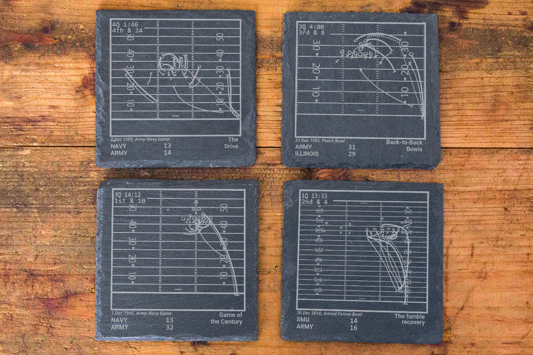 Army Football Greatest Plays: Slate Coasters (Set of 4)