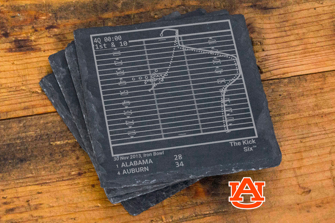 Auburn Football Greatest Plays: Slate Coasters (Set of 4)