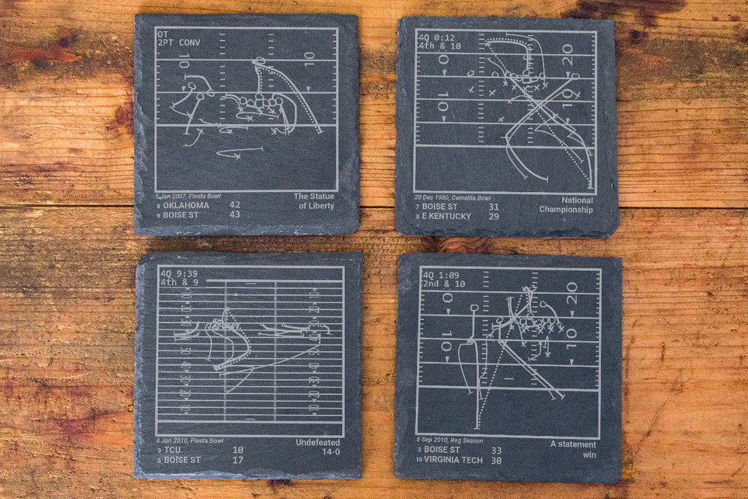Boise State Football Greatest Plays: Slate Coasters (Set of 4)