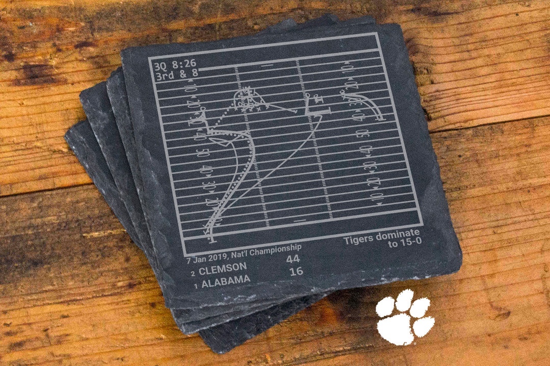 Clemson Football Greatest Plays: Slate Coasters (Set of 4)