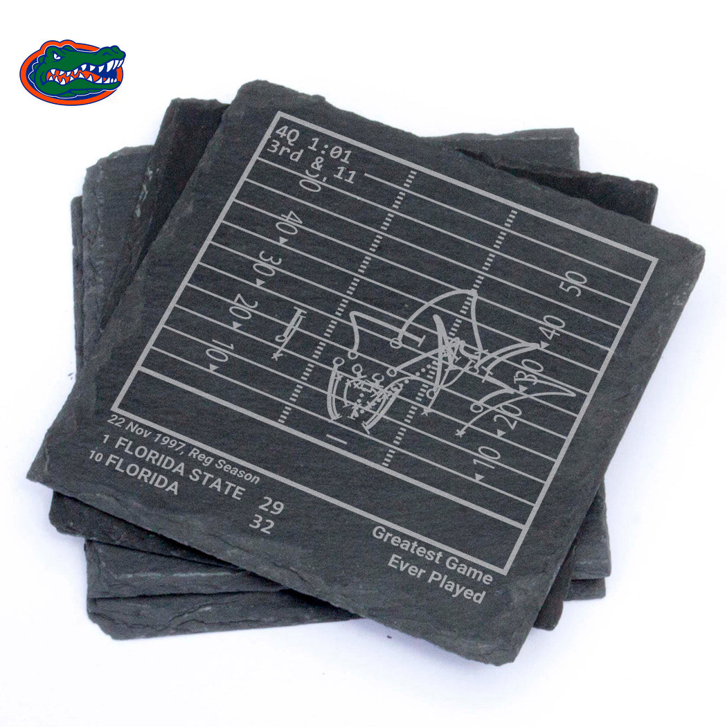 Florida Football Greatest Plays: Slate Coasters (Set of 4)