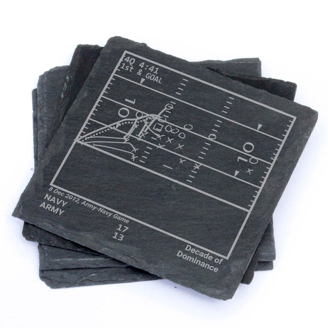 Navy Football Greatest Plays: Slate Coasters (Set of 4)