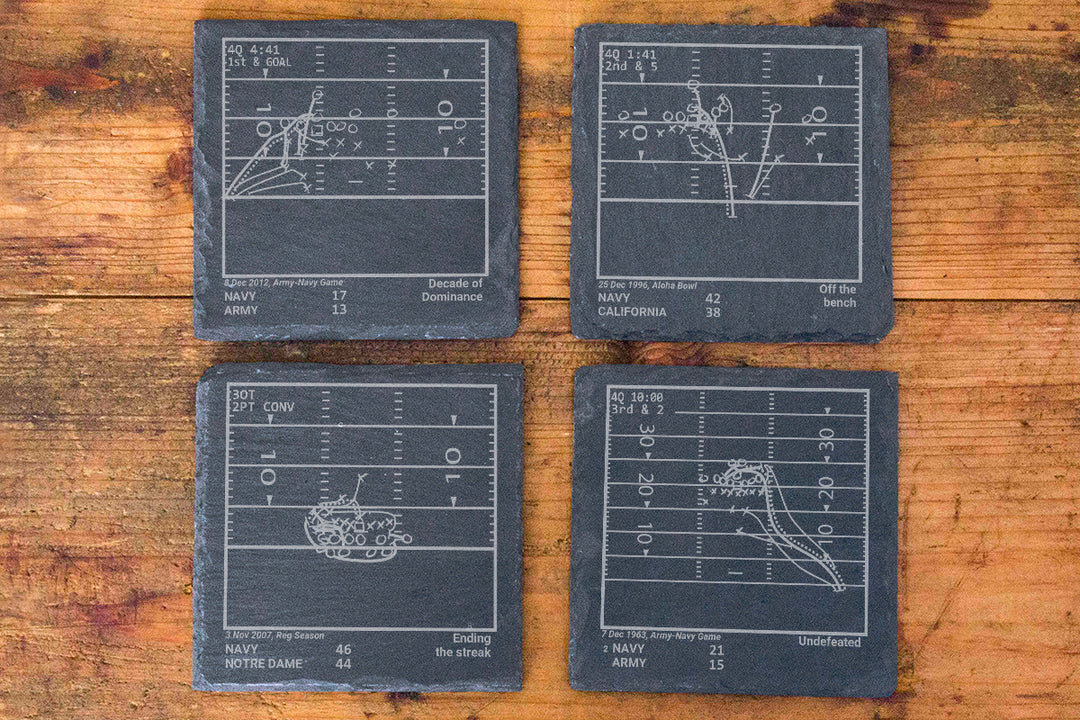 Navy Football Greatest Plays: Slate Coasters (Set of 4)