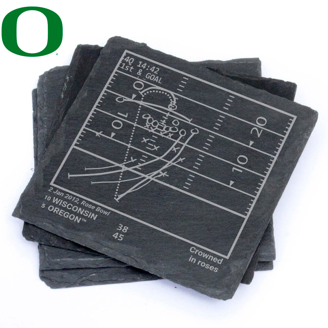 Oregon Football Greatest Plays: Slate Coasters (Set of 4)