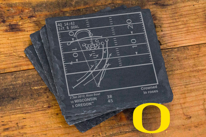 Oregon Football Greatest Plays: Slate Coasters (Set of 4)